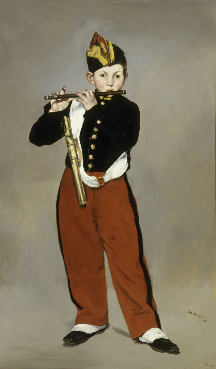 Tableau d'Édouard Manet montrant un jeune joueur de fifre.